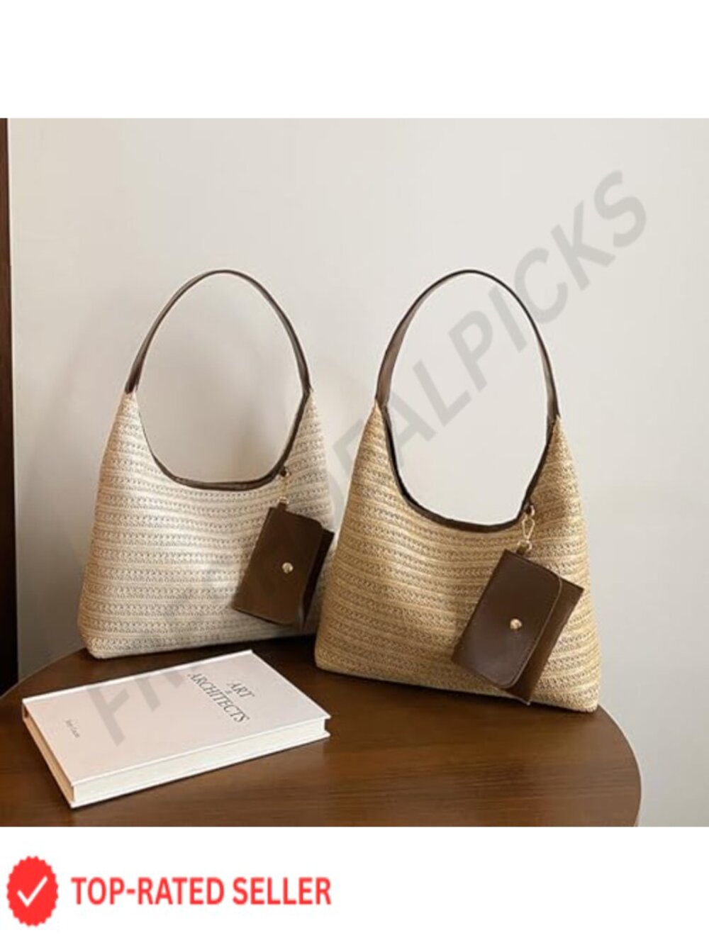 Large Straw Hobo Bag Women Raffia Summer Shoulder Beach Vacation Slouchy Tote - Picture 2 of 6